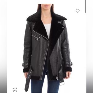 Avec Les Filles faux shearling motor jacket oversized